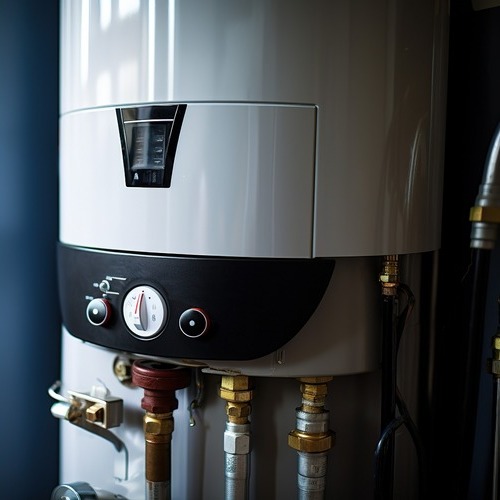 close-up of a wall mounted water heater