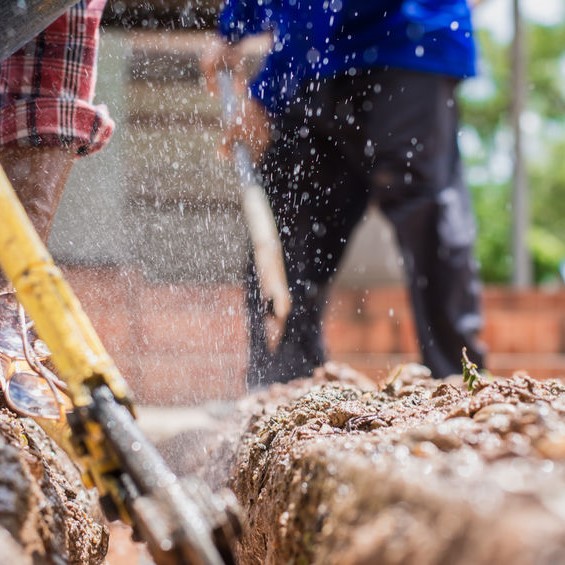 digging for plumbing repair